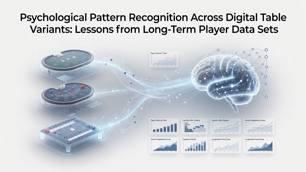 Visualization of player behavior patterns across digital table game variants showing heatmaps and trend lines from long-term datasets