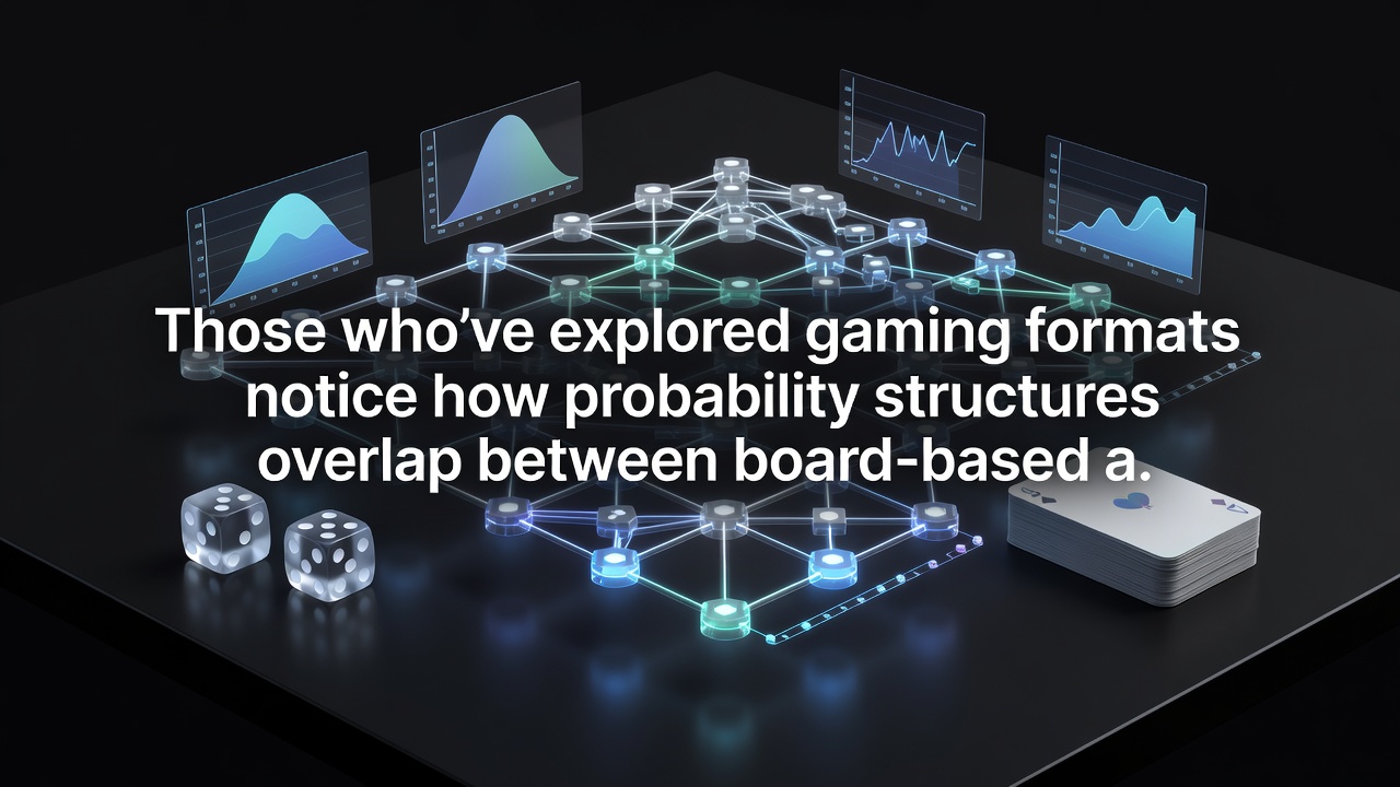 Diagram comparing probability trees and expected value charts from board game scenarios to their digital counterparts