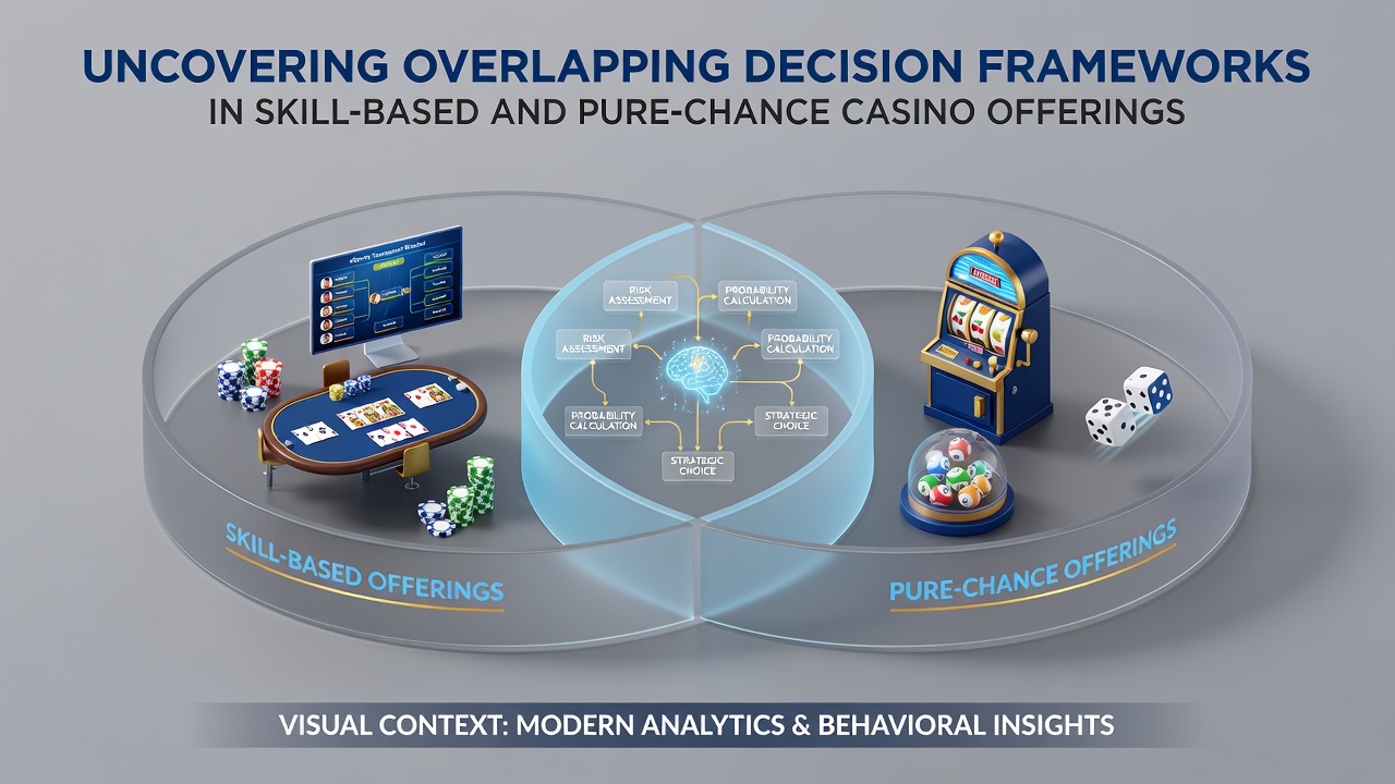 Graph displaying overlapping curves of decision frequency in skill and chance casino games